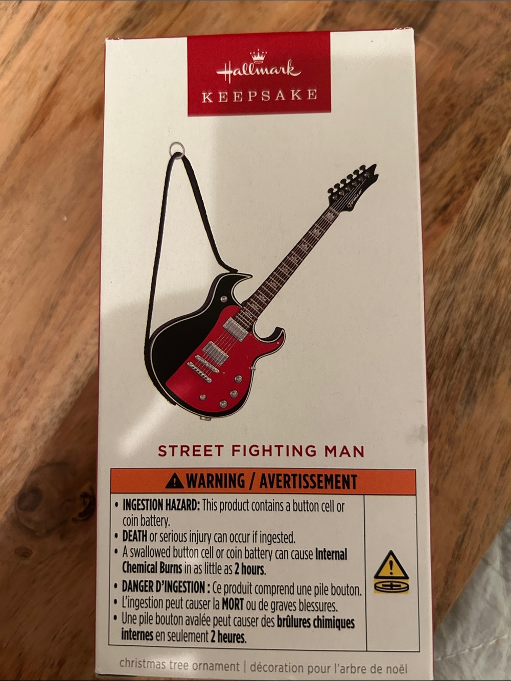 Hallmark Keepsake Black and Red Electric Guitar Ornament new in box magic sound